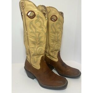 Tony Lama Women's Buckaroo Boots Tall Sz 10.5 Square Toe Western RR2003L‎